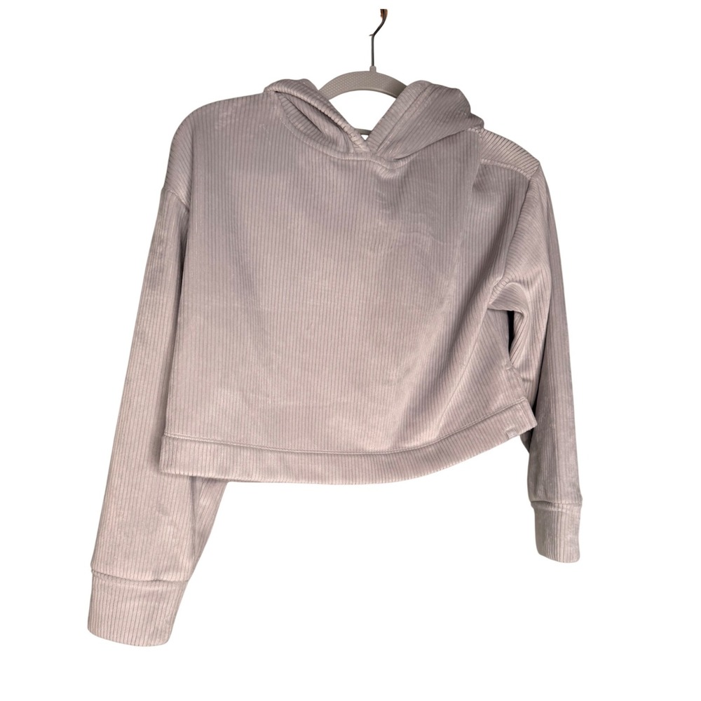 Athleta Girl ribbed light grey hoodie